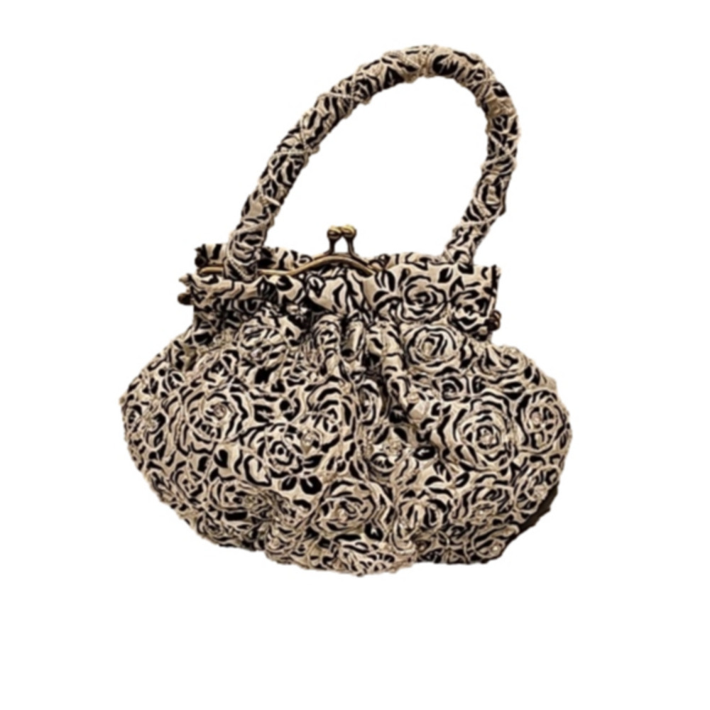 Designer satin sequin and beaded evining bag from Italy